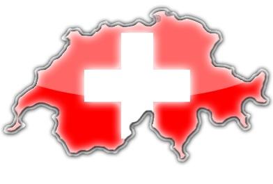 drapeau suisse sur carte suisse